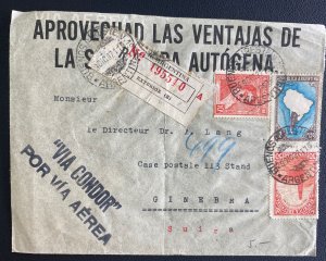 1937 Buenos Aires Argentina Commercial Cover To Geneva Switzerland Via Condor