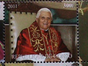 CONGO -2011  POPE VISTING-MNH S/S VERY FINE WE SHIP TO WORLD WIDE AND COMBINE