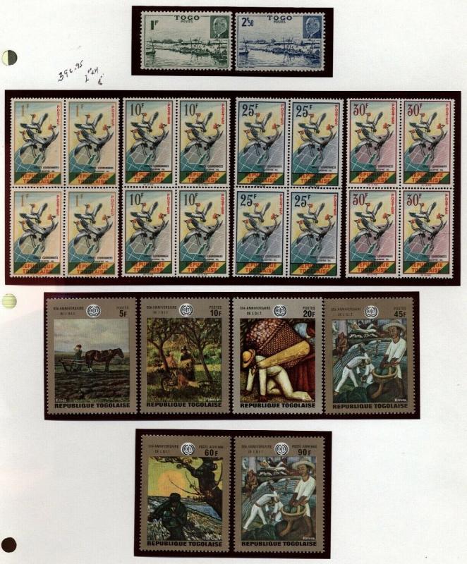 Togo Topical collection Birds, flowers, Fish Mostly Mint NH  in mounts jp