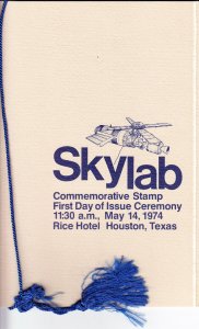 USPS 1st Day Ceremony Program w/tassel #1529 C1 Skylab NASA Spacewalk 1974