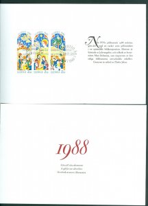 Sweden. Folder Christmas Subscribers Gift 1988. 6-Block. Engraver: Zlatko Jakus