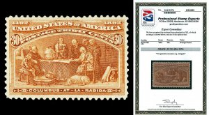 Scott 239 1893 30c Columbian Issue Mint Graded XF 90 H with PSE CERTIFICATE!