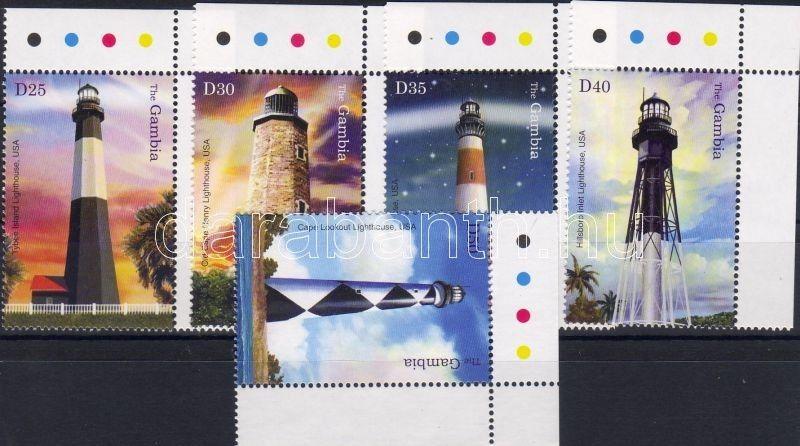 Gambia stamp Lighthouses corner stamps MNH 2004 Mi 5360-5363 + 5365 WS4493