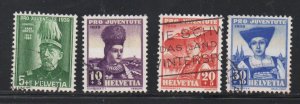 Switzerland Sc B96-99 1939 Pro Juventute Girls stamp set used