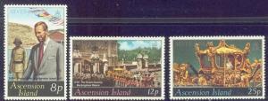 ASCENSION 218-20 MNH 1977 SILVER JUBILEE