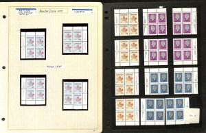 Canada Stamp Collection on 19 Pages, Mint NH Inscription Blocks Definatives (BC)