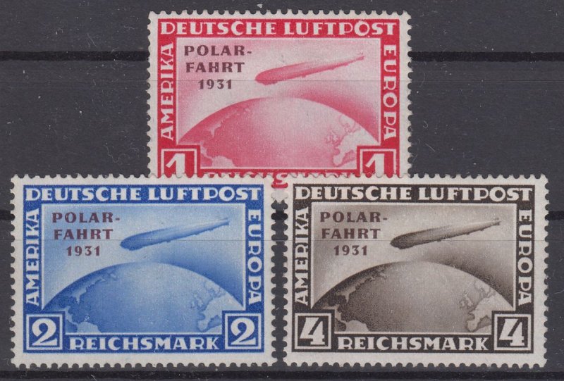 Germany 1931 Sc#C40-42 Mi#456-458 regummed signed Schlegel BPP (DR1076)