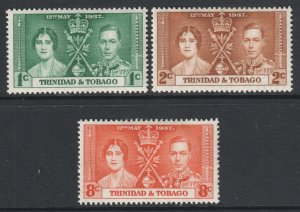 Trinidad Tobago Scott 47/49 - SG243/245, 1937 Coronation Set MH*