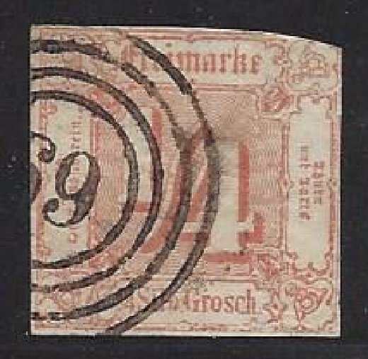 Thurn & Taxis - SC# 8 F CV $67.50