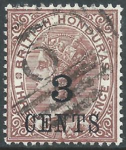 British Honduras, Sc #29, 3c on 3d, Used