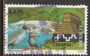 MEXICO 1964, $2.30 Tourism Chiapas, birds, pyramid.USED. F-VF. (1388)