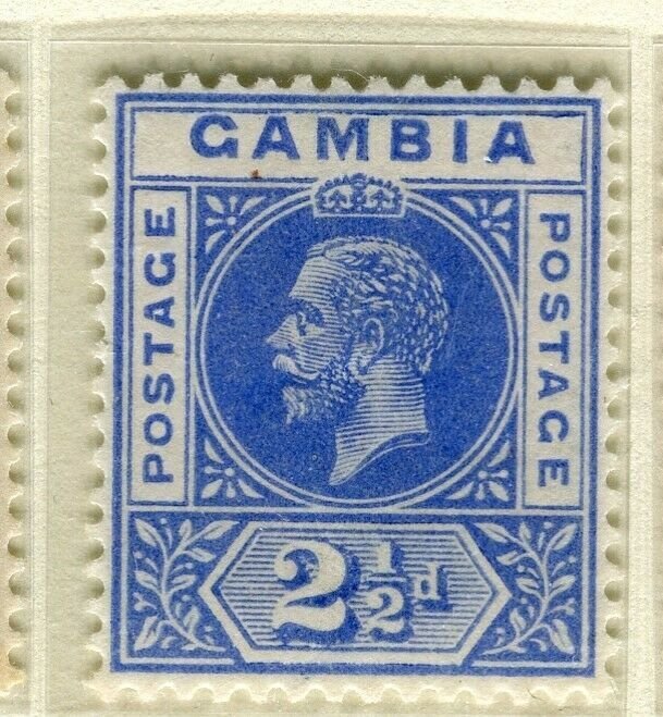GAMBIA; 1921 early GV issue fine Mint hinged 2.5d. value