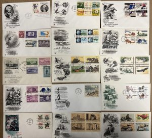 BIG FDC COLLECTION SET 48 DIFF. ARTCRAFT COMBOS BLOCKS STRIPS PAIRS UNADDRESSED