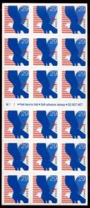 EAGLE 1992  pane of 18  Sc 2598a  plate no. M111 CV $11