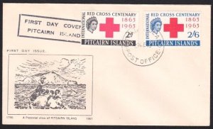 PITCAIRN IS 1963 Red Cross set on FDC......................................B2367