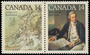 Canada #764a, Complete Set, Pair, 1978, Captain Cook, Never Hinged