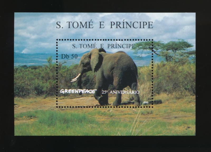 St Thomas & Principe 1996  Scott 1241 sheet MNH -Elephant
