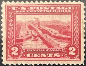 Scott #398 1913 2¢ Panama-Pacific Expo. Panama Canal perf. 12 unused hinged VF