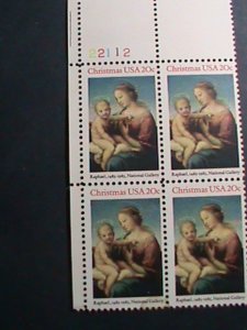 ​UNITED STATES--1983-SC #2063 VIRGIN & CHILD-CHRISTMAS MNH BLOCK OF 4 STAMPS-