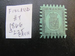 FINLAND 1866 USED SC 7  FINE $225 (160)