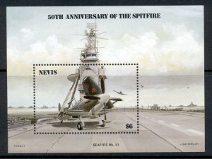 Nevis 1986 Spitfire 50th Anniv. MS MUH