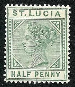 St Lucia SG1 1/2d Dull Green Wmk Crown CA U/M Cat 18 pounds