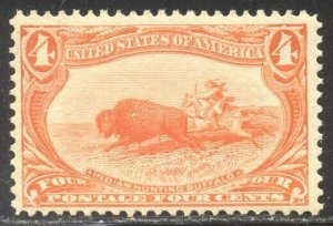 U.S. #287 Mint NH - 1898 4c Trans-Mississippi