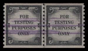 US Scott #TD107d Test Stamps Coil Line Pair eGraded With Certificate Superb 97