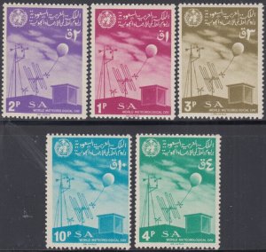 SAUDIA ARABIA Sc # 456-60 CPL VLH WORLD METEOROLOGICAL DAY