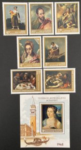 Hungary 1968 #1900-7, Paintings, MNH.
