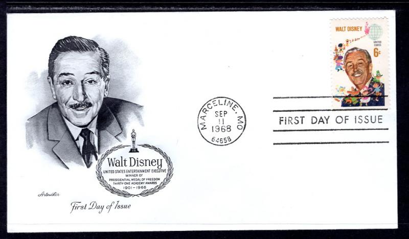 US 1355 Walt Disney Artmaster U/A FDC