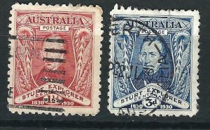 Australia 104-05 SG 117-18 Used F/VF 1930 SCV $11.25