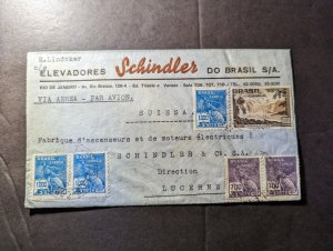 1938 Brazil Airmail Cover to Lucerne Switzerland