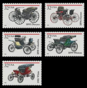 US 3019-3023 Antique Automobiles 32c set 5 MNH 1995