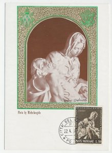 Maximum card Vatican 1964 Pieta - Michelangelo