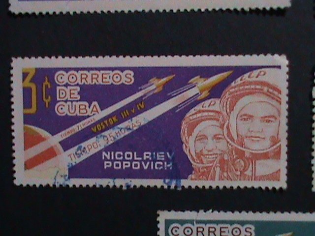​CUBA-1963-SC#776-9 VERY OLD CUBA STAMPS- SOVIET SPACE FLIGHTS  USED-VF