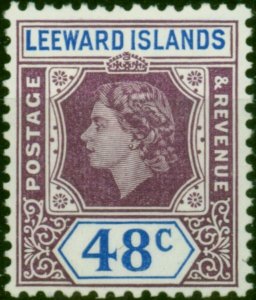 Leeward Islands 1954 48c Dull Purple & Ultramarine SG136a 'Loop Flaw' V.F LMM