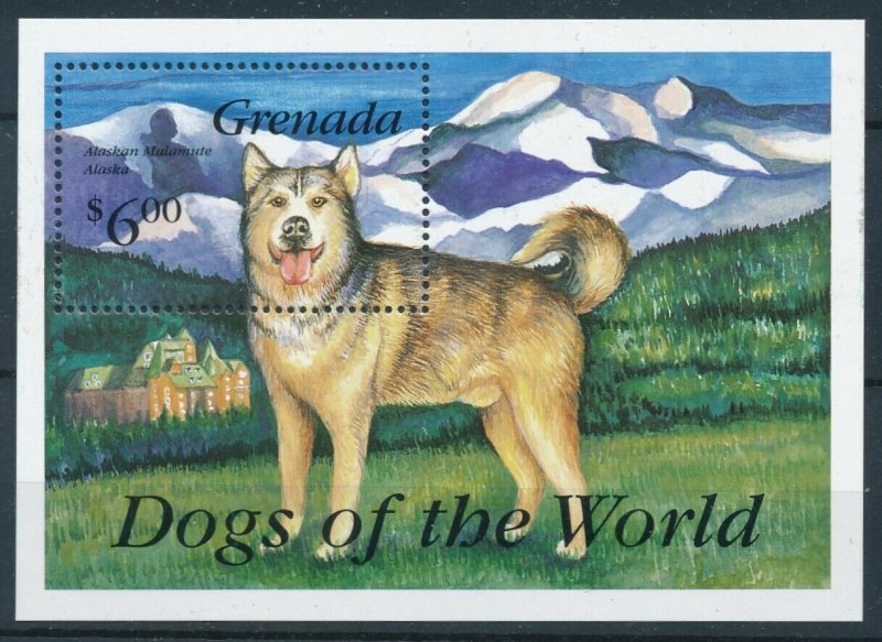 [109193] Grenada 1993 Dogs Alaskan Malamute  Souvenir Sheet MNH