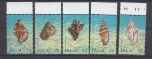 J40326 JL Stamps 1987 palau set mnh, #150-4 sea shells