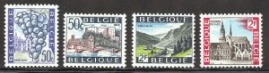 Belgium Scott 641-42,654-55 MNHOG - 1965 Tourist Issue Short Set - SCV $1.00