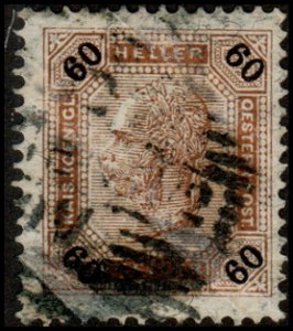 Austria 82a - Used - 60h Franz Josef (Varnish bars) (1901) (cv $1.60)