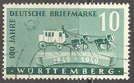 GERMANY WURTTEMBERG Sc# 8N39 USED FVF Cartoon Horse Carriage