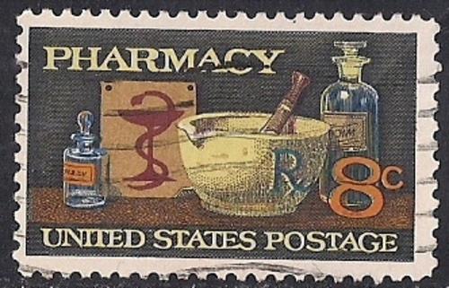 #1473 8 cent Pharmacy stamp used F-VF