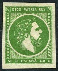 Spain Carlist Issue X6 XF Mint Hinged 50c from 1875