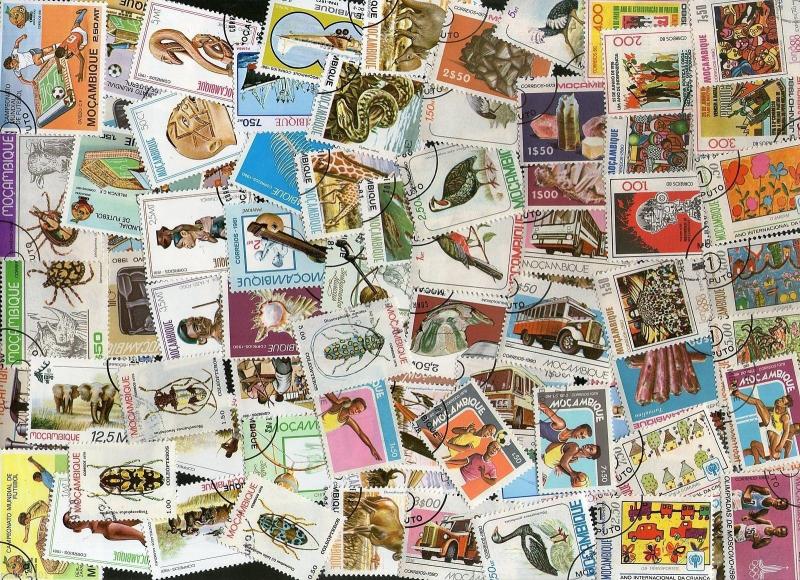 Mozambique 200 Diff Stamps Butterfly Bird Ship Animal Paintings Sports Fish Used