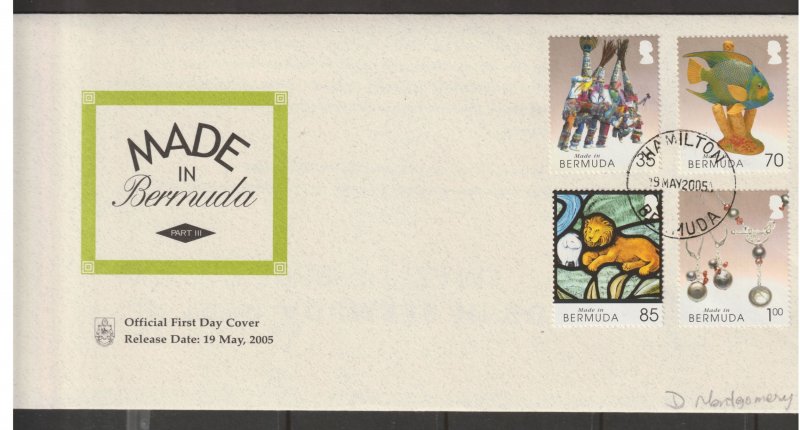 2005 Bermuda - Sc 898-901 - FDC - 4 single - Made in Bermuda