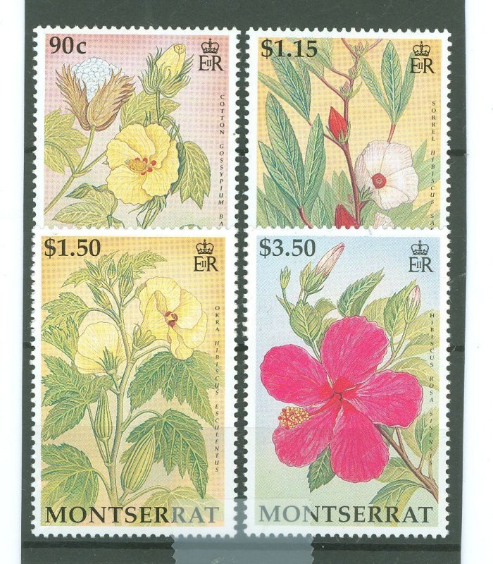 Montserrat #840-843  Single (Complete Set) (Flowers)
