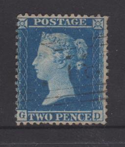 Great Britain 1855 QV 2d Blue Sc#17 Perf 14 Used GD