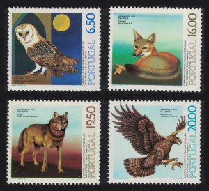 Portugal Owl Eagle Birds Fox Wolf Protection of Species 4v 1980 MNH