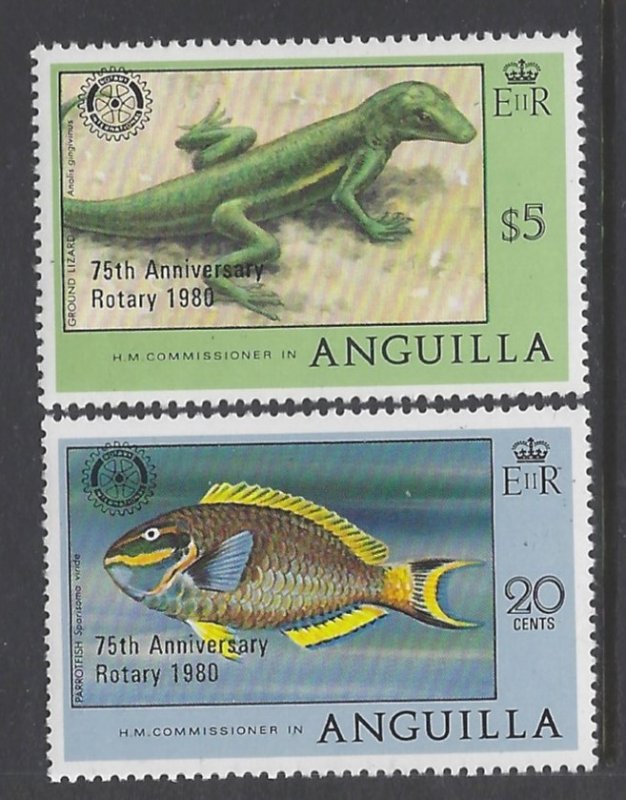 Anguilla, Scott #389-390; Rotary Intl Anniversary, MNH